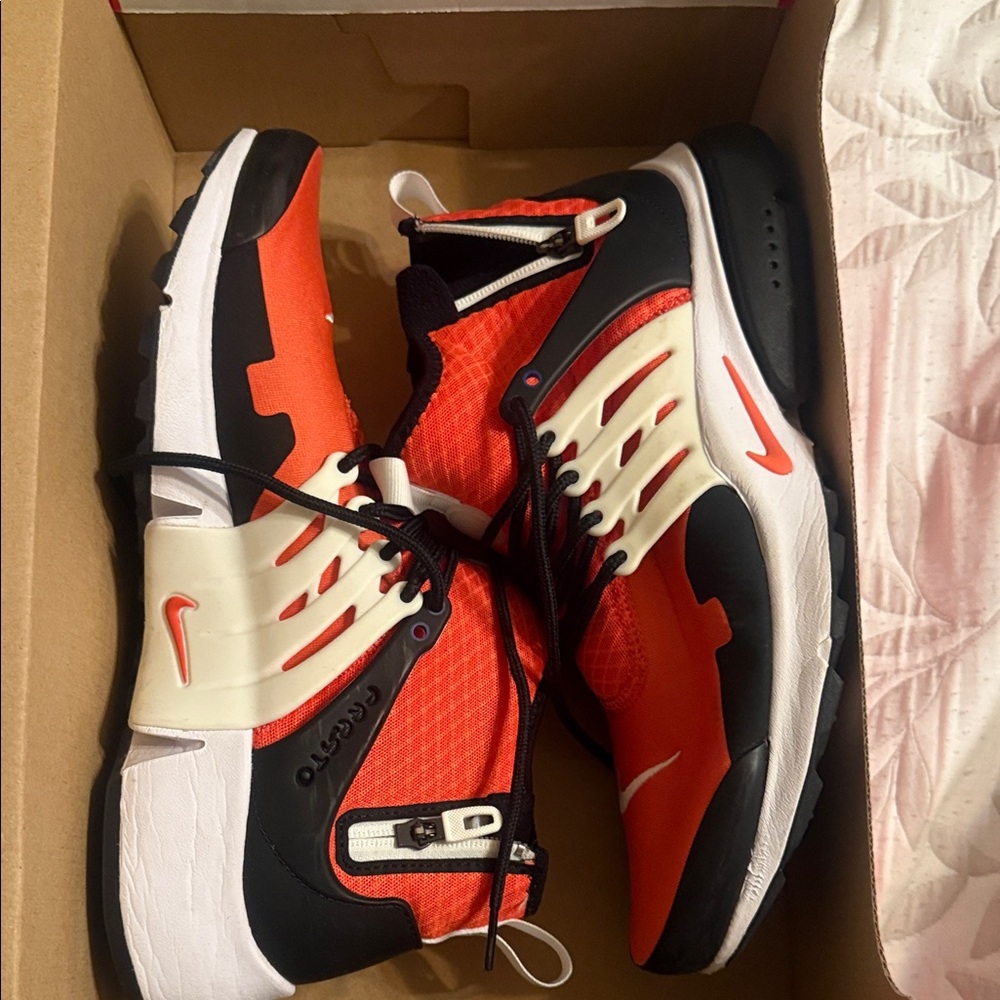 Nike Air Presto Mid Utility Black and Orange Sneakers men’s size 11 - Picture 6 of 7